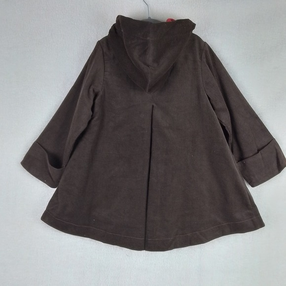 Maria Elena Size 6 Fleece Lined Corduroy Swing Coat in Brown w/ Embroidery‎ - Picture 2 of 12